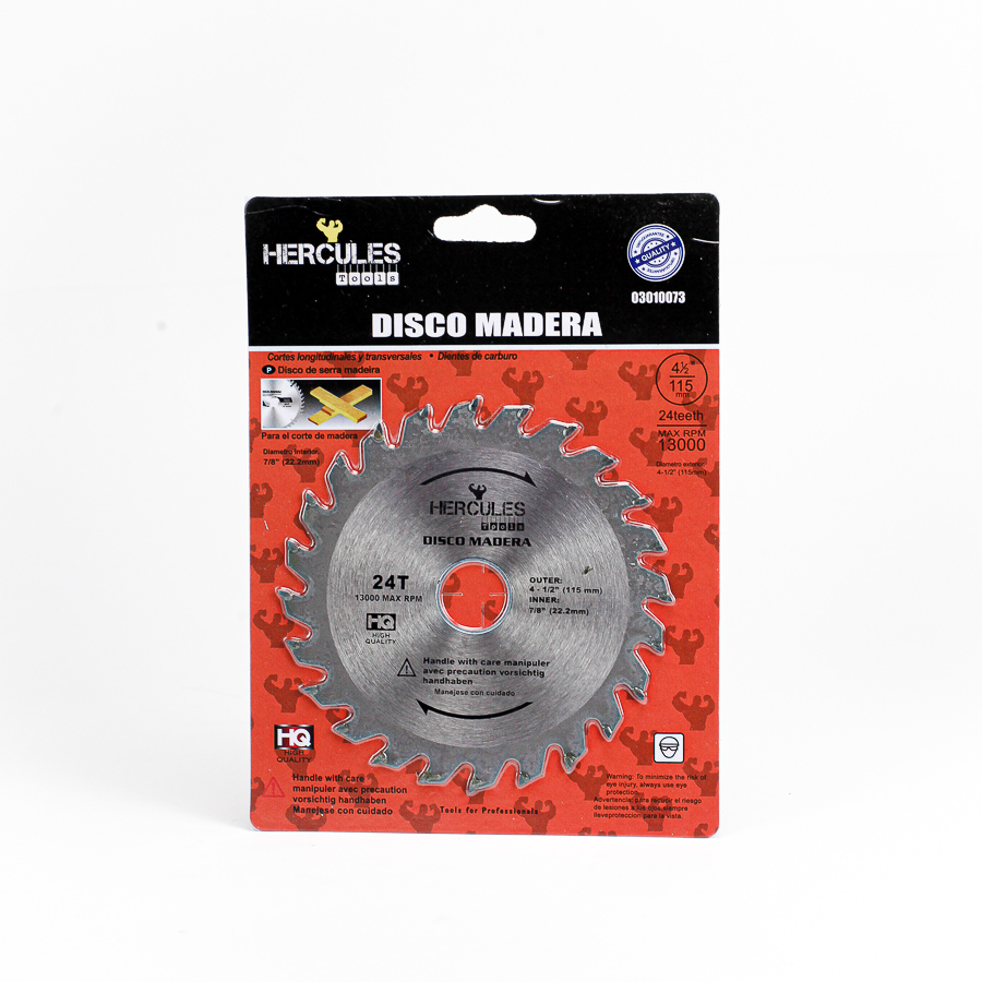 Disco para Madera 4 1/2" x 24D