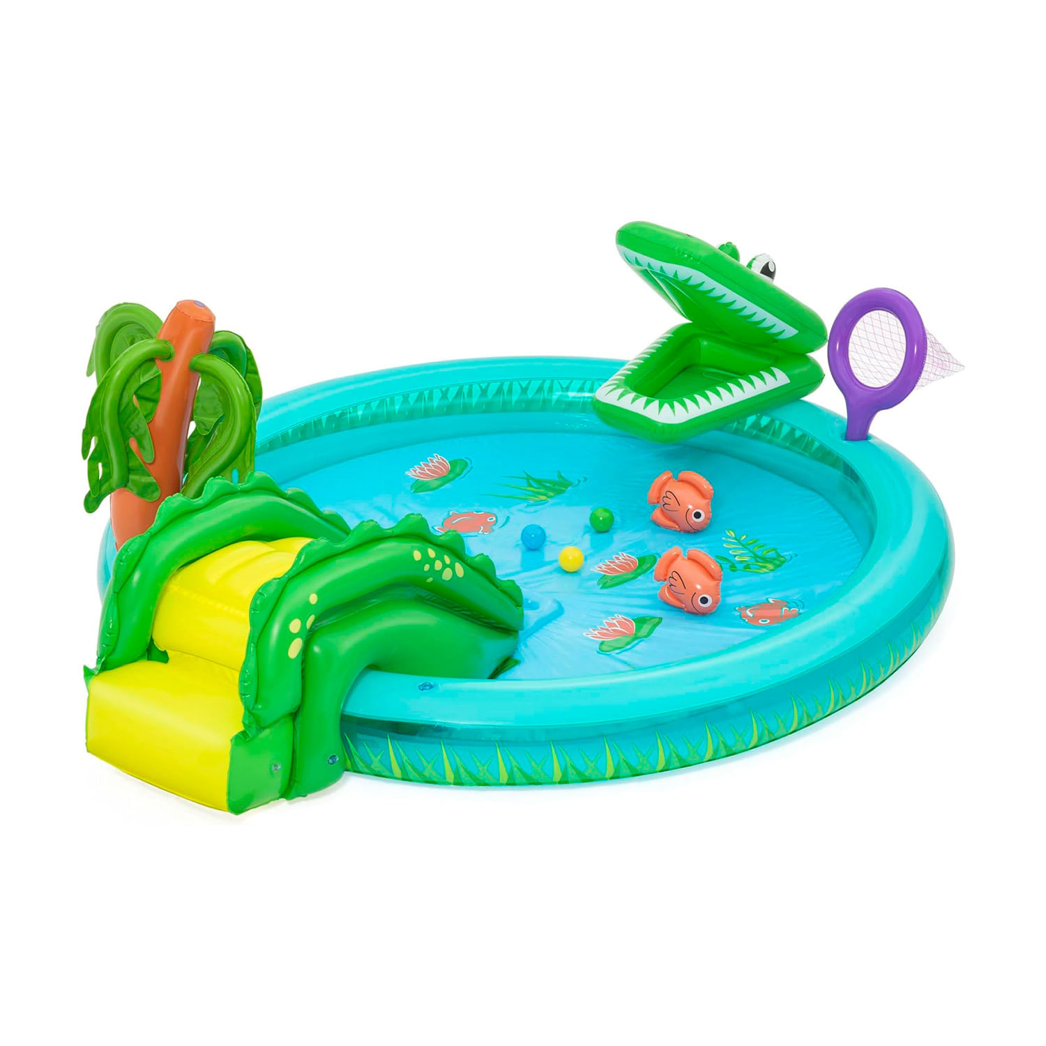 CENTRO DE JUEGO INFLABLE COCODRILO P_NIÑOS 2.24M X 1.81M X 0.72M BESTWAY