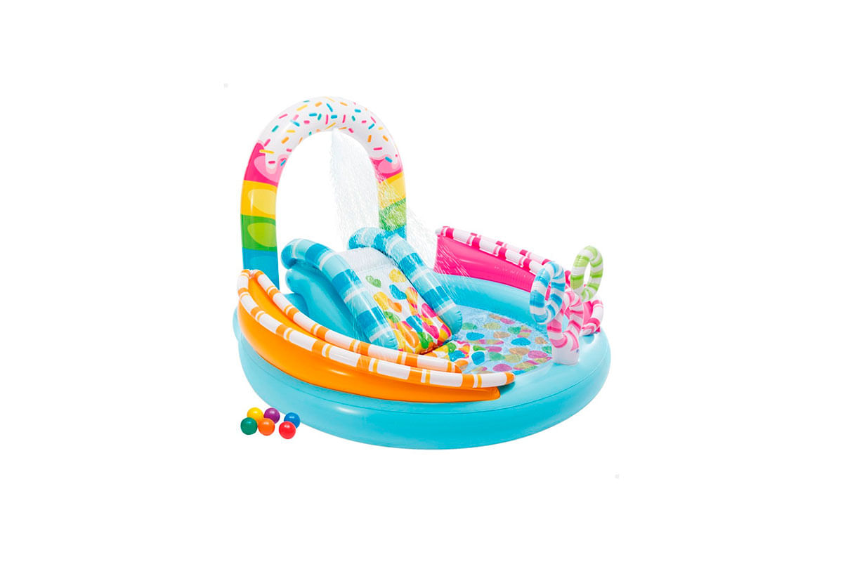 CENTRO DE JUEGO INFLABLE DISEÑO GOLOSINAS 1.70M X 1.68M X 1.22M INTEX