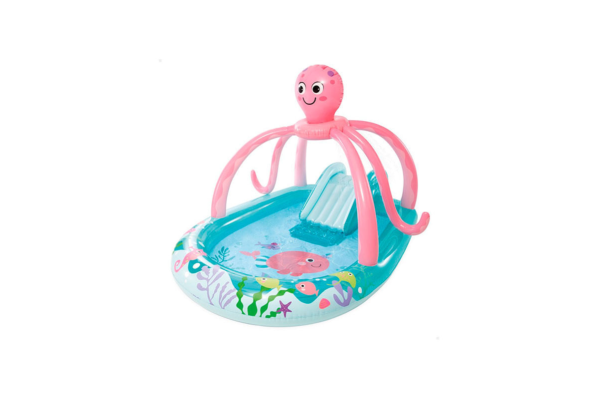 CENTRO DE JUEGO INFLABLE PULPO C_DIFUSOR Y TOBOGAN 183X234X150CM INTEX
