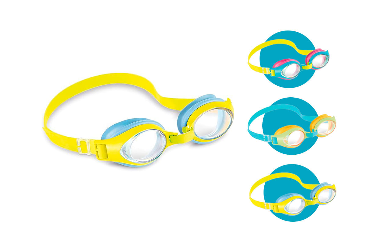 LENTES DE NATACION INFANTIL AMARILLO 3-8AÑOS INTEX