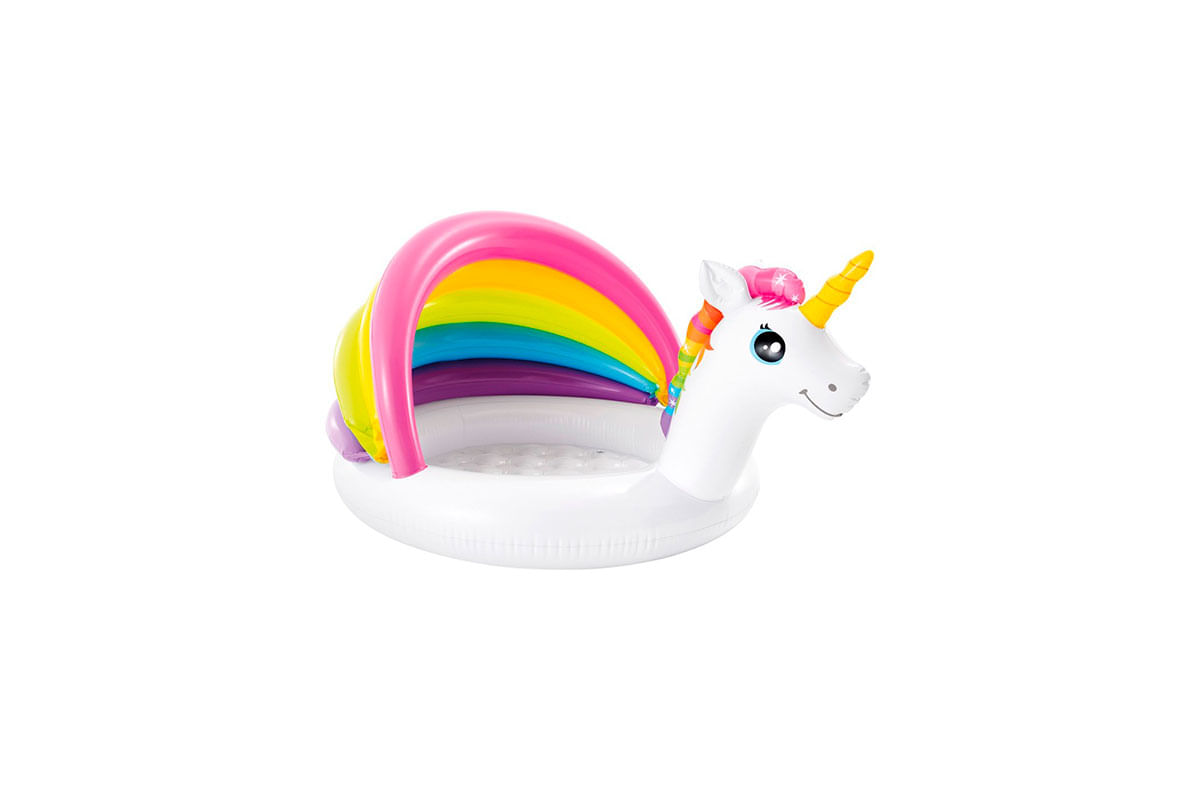PISCINA INFLABLE INFANTIL UNICORNIO C_PARASOL 127X102X69CM INTEX