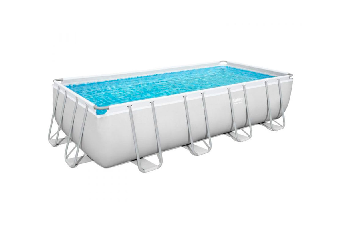 SET DE PISCINA RECTANGULAR STEEL POWER4.88M X 2.44M X1.22M BESTWAY