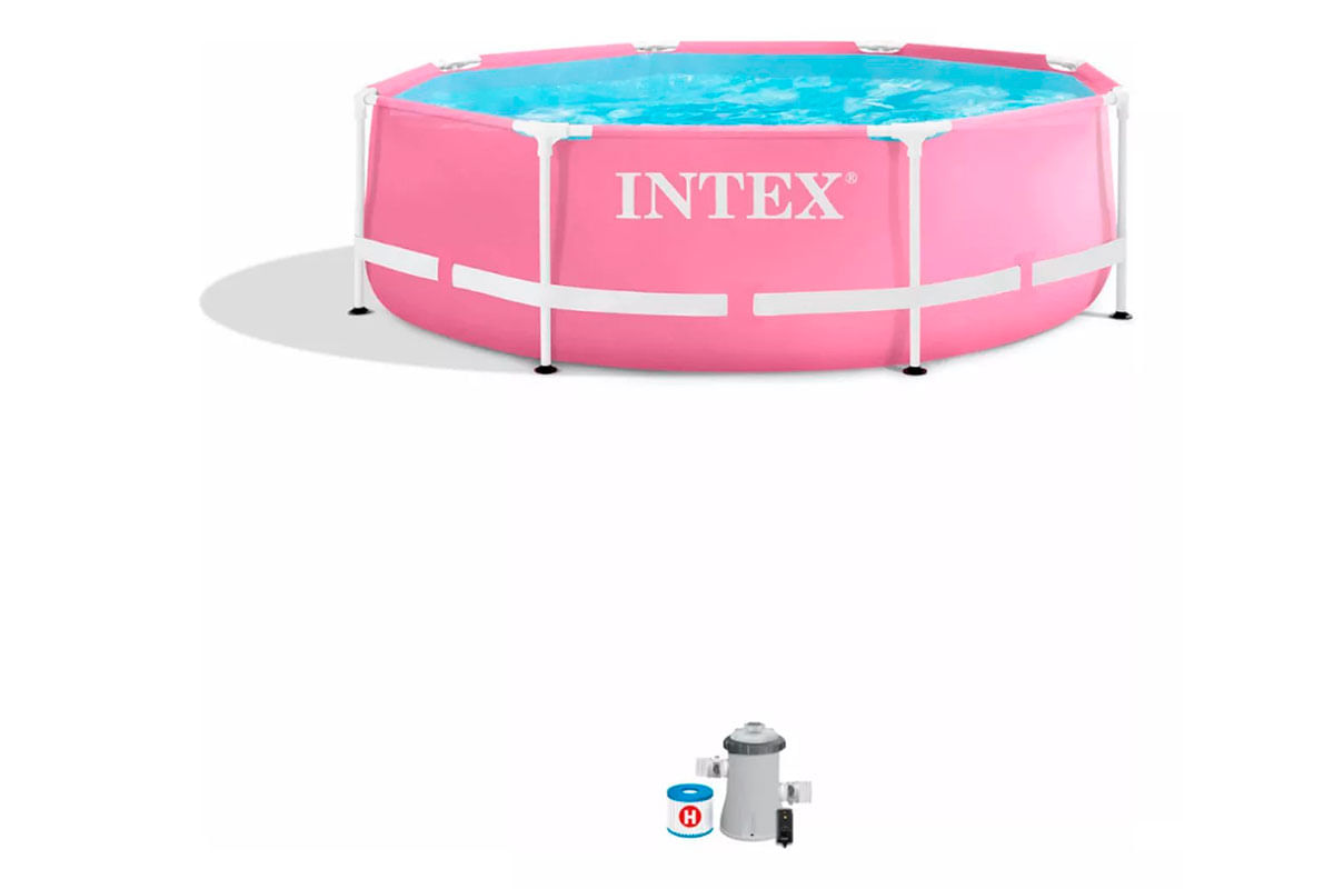 SET DE PISCINA REDONDA C_MARCO 8FTX30IN ROSADA INTEX