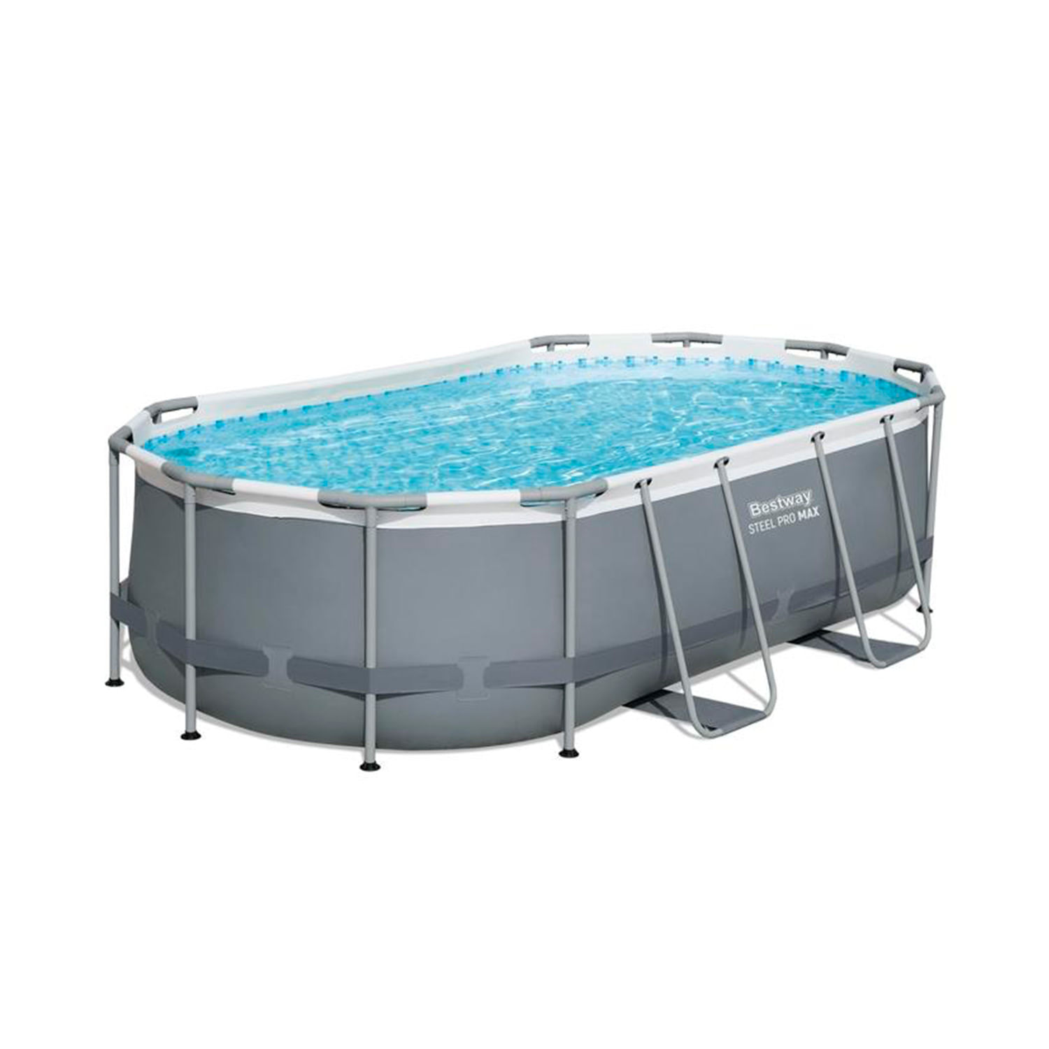 SET PISCINA OVALADA C_BOMBA DE FILTRADO Y ESCALERA STEEL PRO MAX 4.27X 2.50X1M BESTWAY