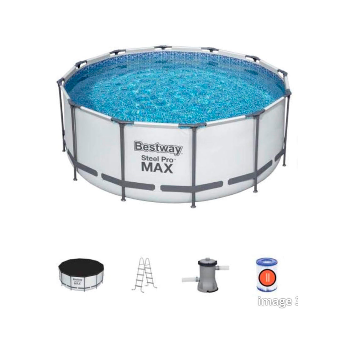 SET PISCINA REDONDA C_BOMBA DE FILTRADO 4.57X1.07M STEEL PRO MAX BESTWAY