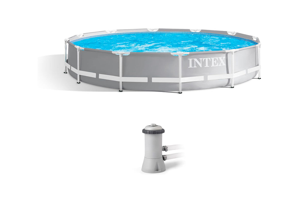 SET PISCINA REDONDA C_MARCO 12FT X 30IN GRIS INTEX