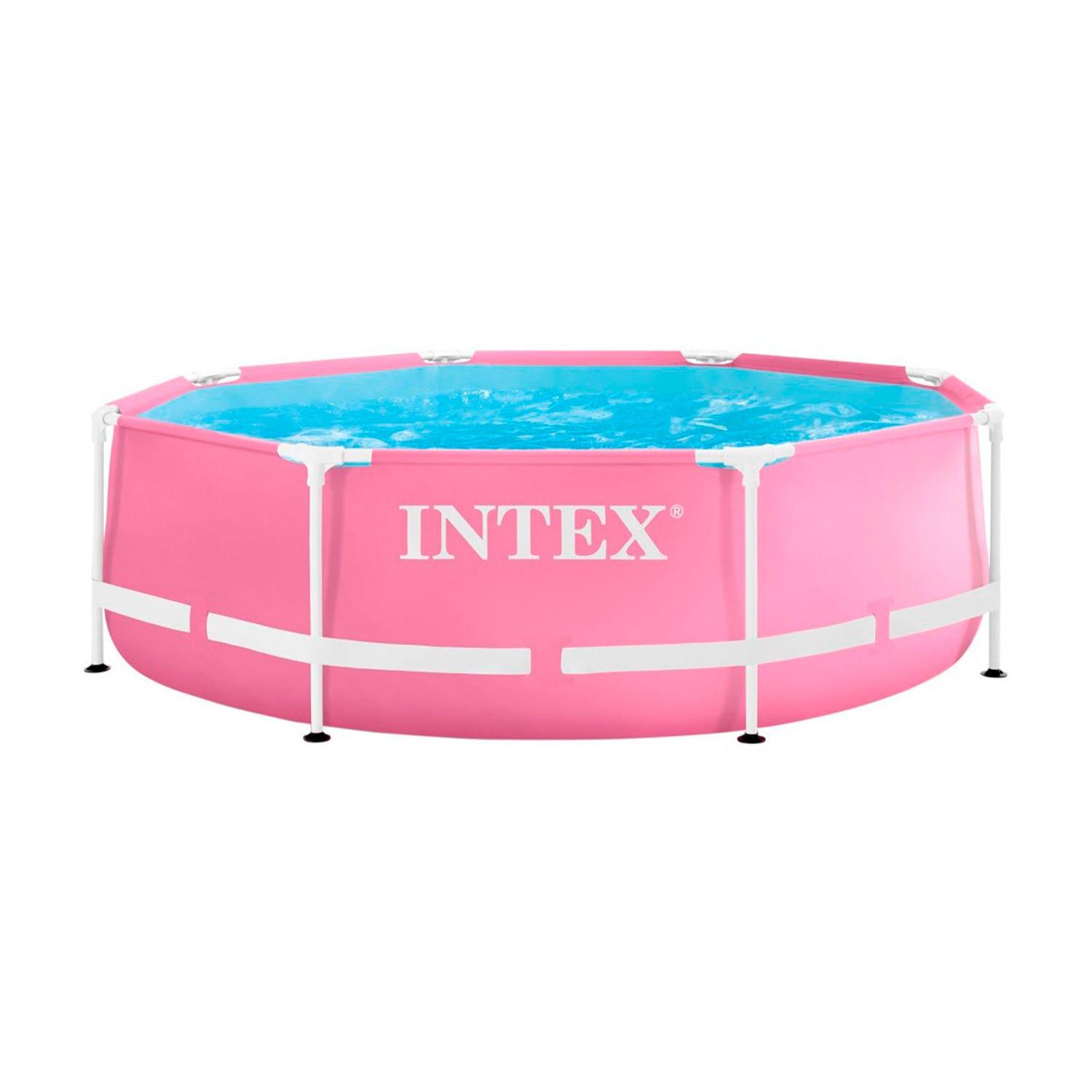 SET PISCINA REDONDA C_MARCO METAL FRAME ROSA 2.44 X 0.76M INTEX