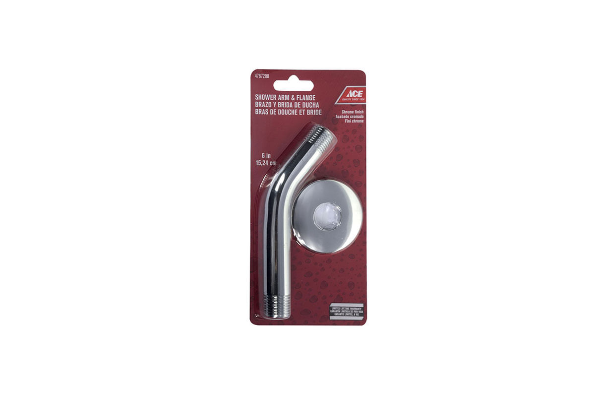 BRAZO DE DUCHA CON FLANGE 6 CROMADO ACE