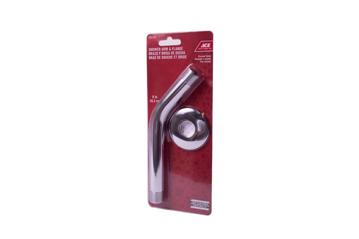 BRAZO DE DUCHA CON FLANGE 8" CROMADO ACE