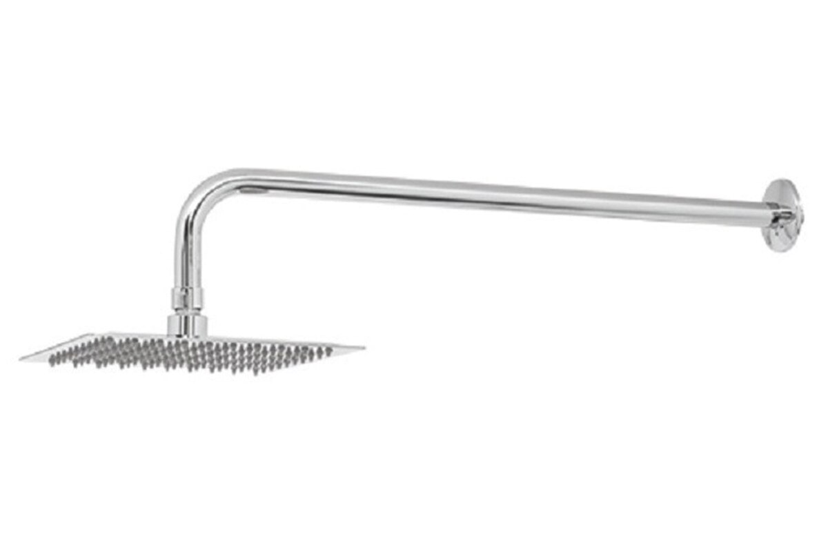 CABEZA DE DUCHA CUADRADA BRAZO Y FLANGE FOSET 8" RIVIERA