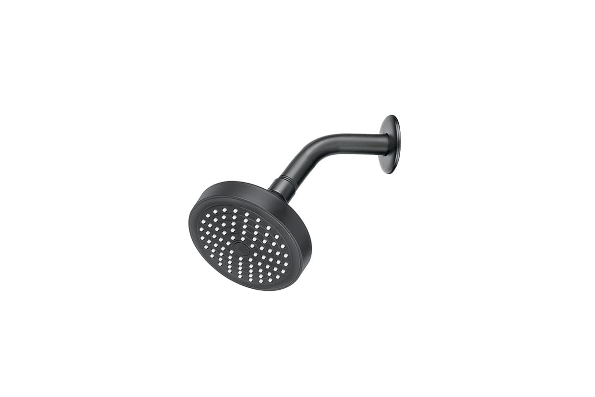 CABEZA DE DUCHA REDONDA 4-1/4" NEGRO BRAZO Y FLANGE BASIC FOSET