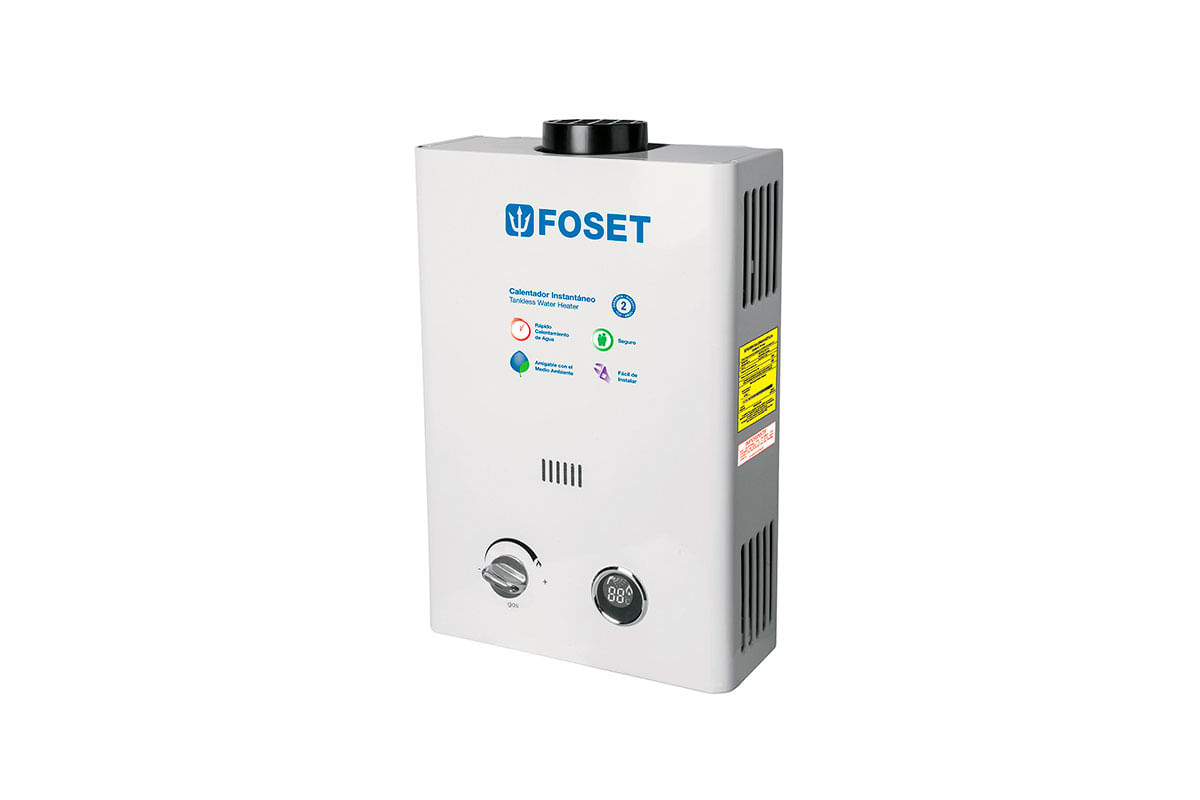CALENTADOR DE PASO INSTANTANEO A GAS FOSET 6LTS 7.84KW 1SERVICIO