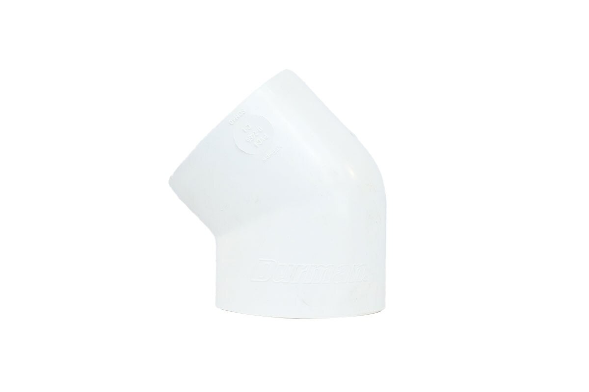 CODO PVC LISO AGUA POTABLE 45 GRADOS 4''