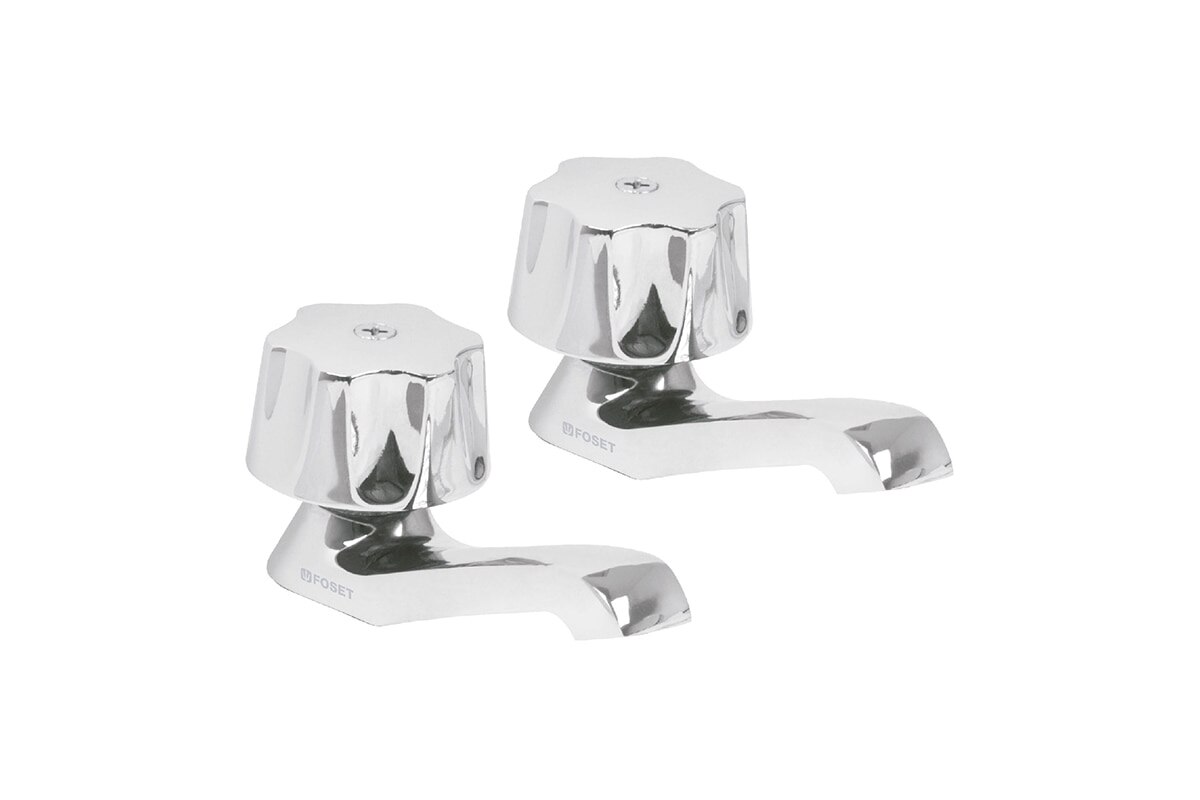 JUEGO DE 2 LLAVES SENCILLA PARA LAVAMANO BASIC-FOSET
