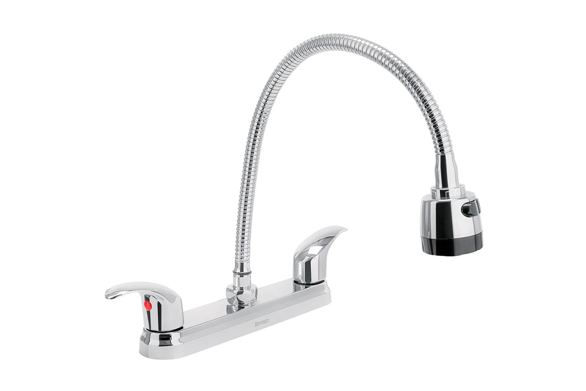 LLAVE DE PANTRY 8" DOBLE PALANCA CUELLO FLEXIBLE AQUA FOSET