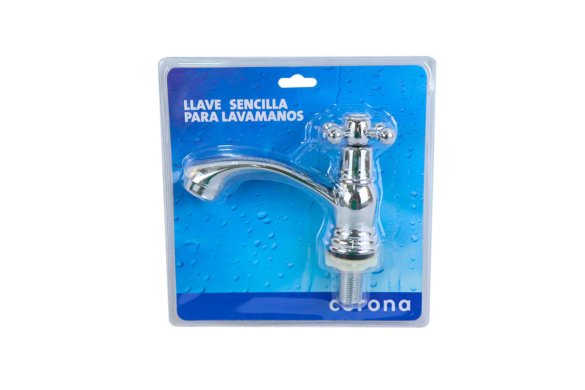 LLAVE PARA LAVAMANO CRUCETA SENCILLA -CORONA