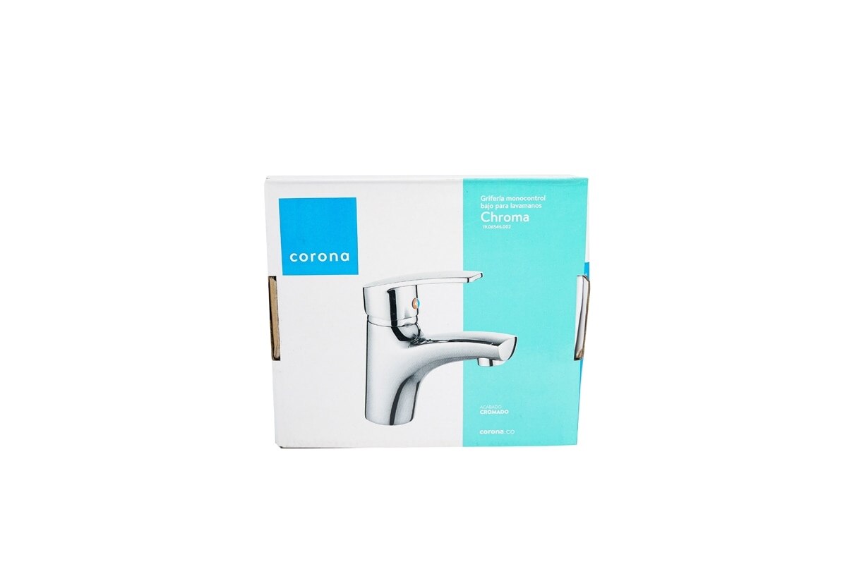 LLAVE PARA LAVAMANO MONOMANDO BAJA CROMO CHROMA-CORONA