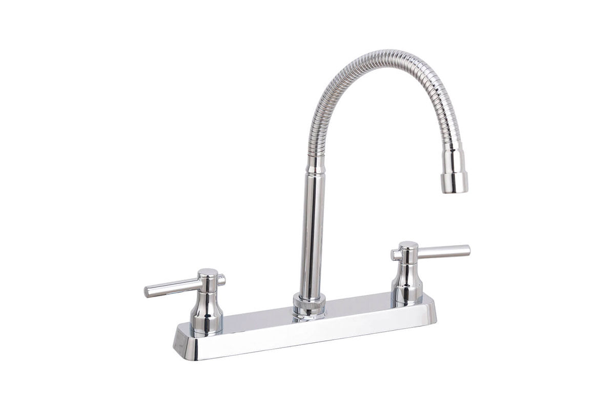 LLAVE PARA PANTRY 8" DOBLE MANIJA CUELLO FLEXIBLE SIERPE CORONA