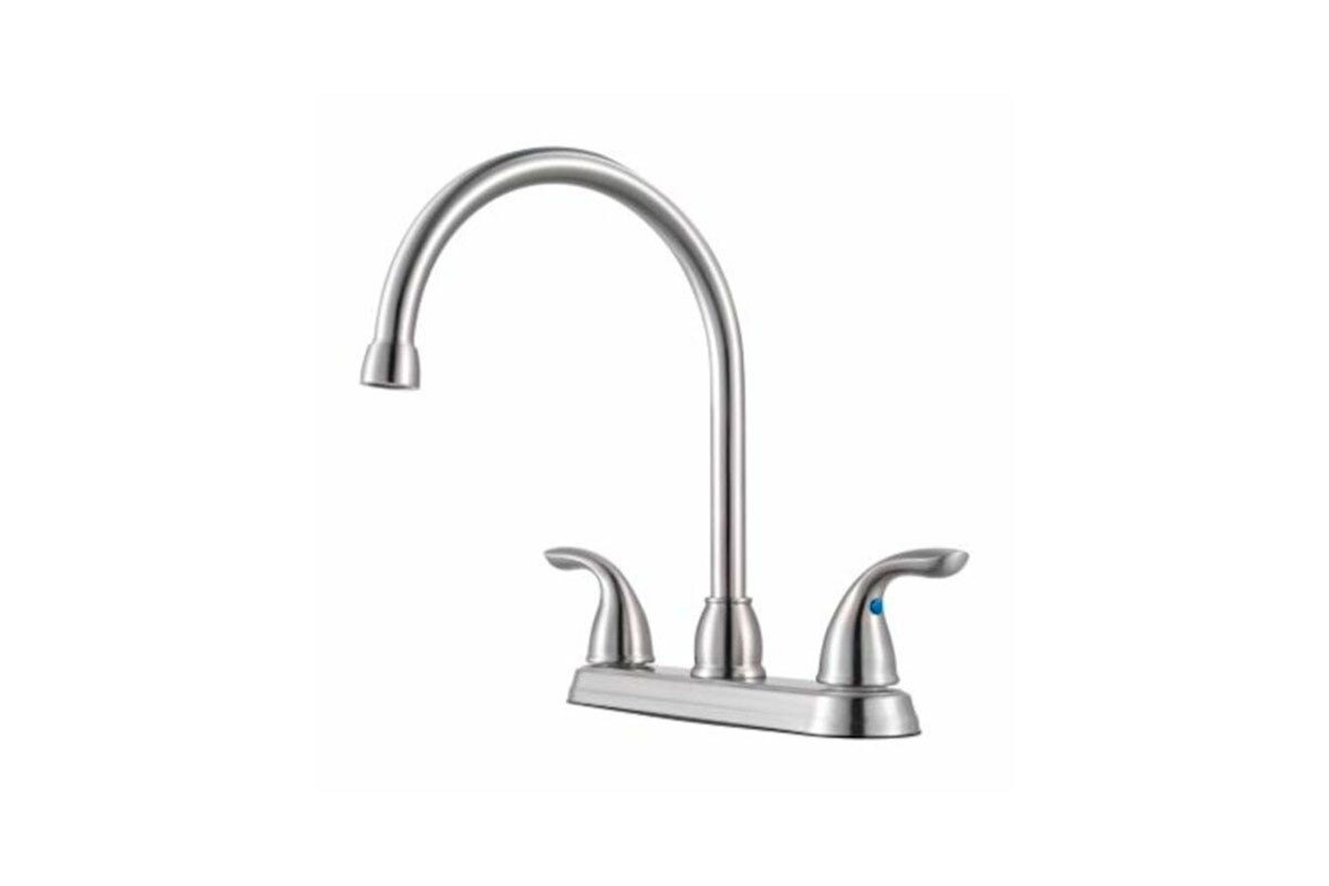 LLAVE PARA PANTRY DOBLE MANIJA CUELLO ALTO SATIN PFIRST SERIES-PFISTER