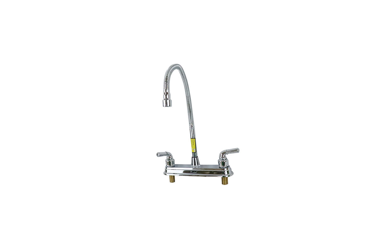 LLAVE PARA PANTRY DOBLE MANIJAS CUELLO FLEXIBLE AQUAMATICA -BERMETAL