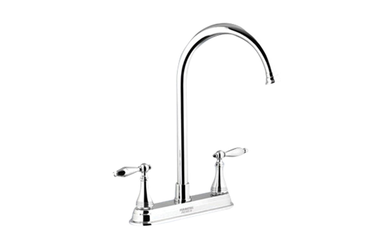 LLAVE PARA PANTRY DOBLE MANIJAS CUELLO LARGO CROMO