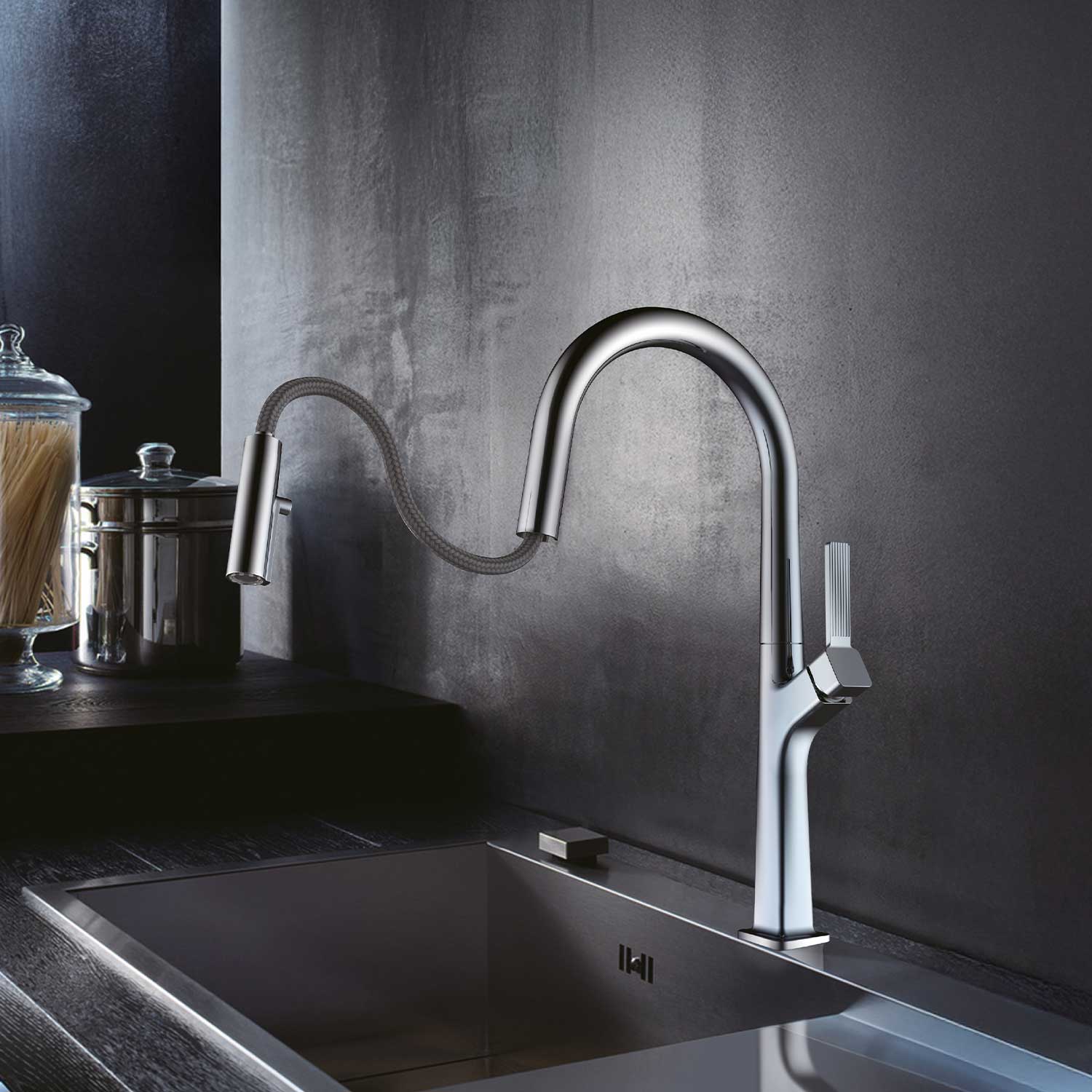 LLAVE PARA PANTRY MONOMANDO EXTRAIBLE CROMO B0I BETT FINEZZA