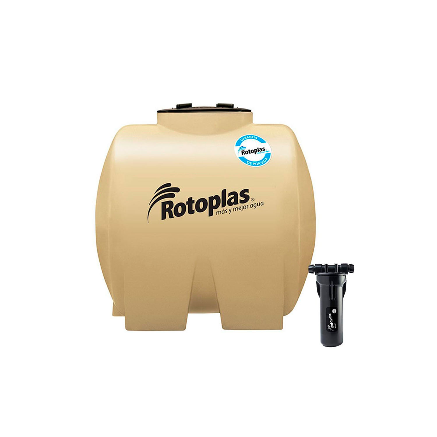 TANQUE PARA AGUA TRICAPA 1100 LTS HORIZONTAL BEIGE ROTOPLAS