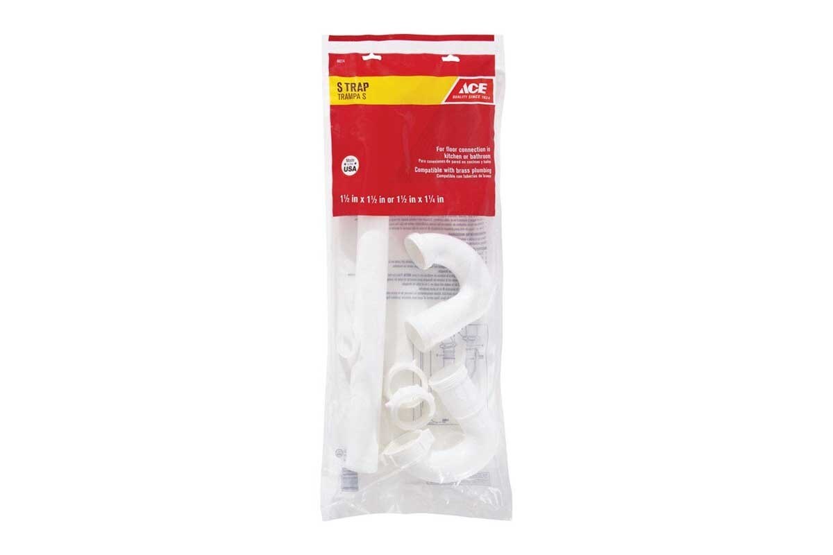 TRAMPA PARA PANTRY ACE 1-1/2" PVC BLANCO CONEXION DE PISO