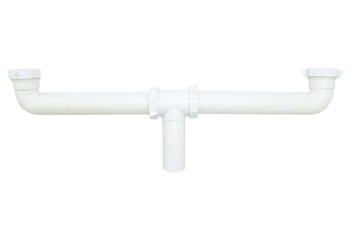 TRAMPA PARA PANTRY MIBER 1-1/2" PVC DOBLE BLANCO